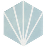 HexArt Deco Turquoise 8" Hexagon Matte Porcelain Tile - Lux Tile
