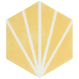 HexArt Deco Yellow 8" Hexagon Matte Porcelain Tile by Lux Tile