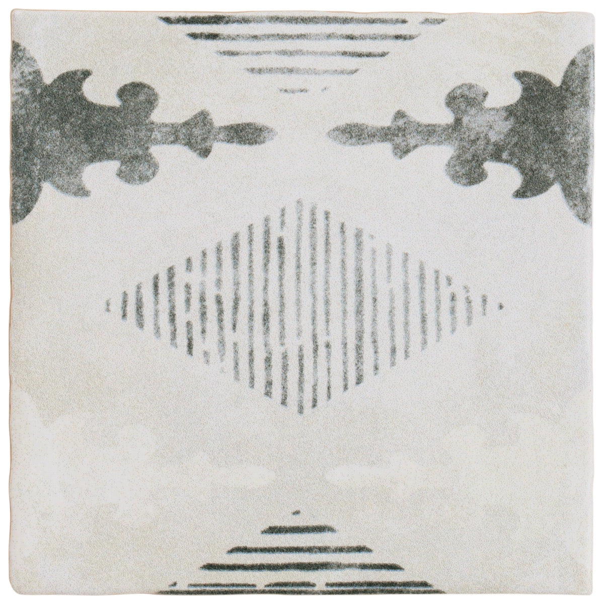 Talia Aztec Blue Gray 5x5 Matte Ceramic Tile by Paula Purroy