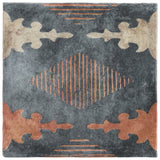 Paula Purroy Talia Aztec Blue Terracotta 5x5 Matte Ceramic Tile