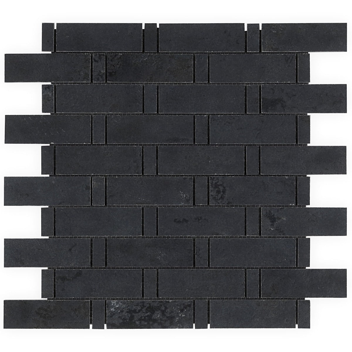 Lux Tile Portrait Black Weave Matte Porcelain Mosaic Tile