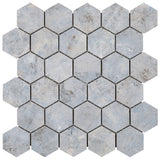 Portrait Ocean Blue 2" Hexagon Matte Porcelain Mosaic Tile - Lux Tile
