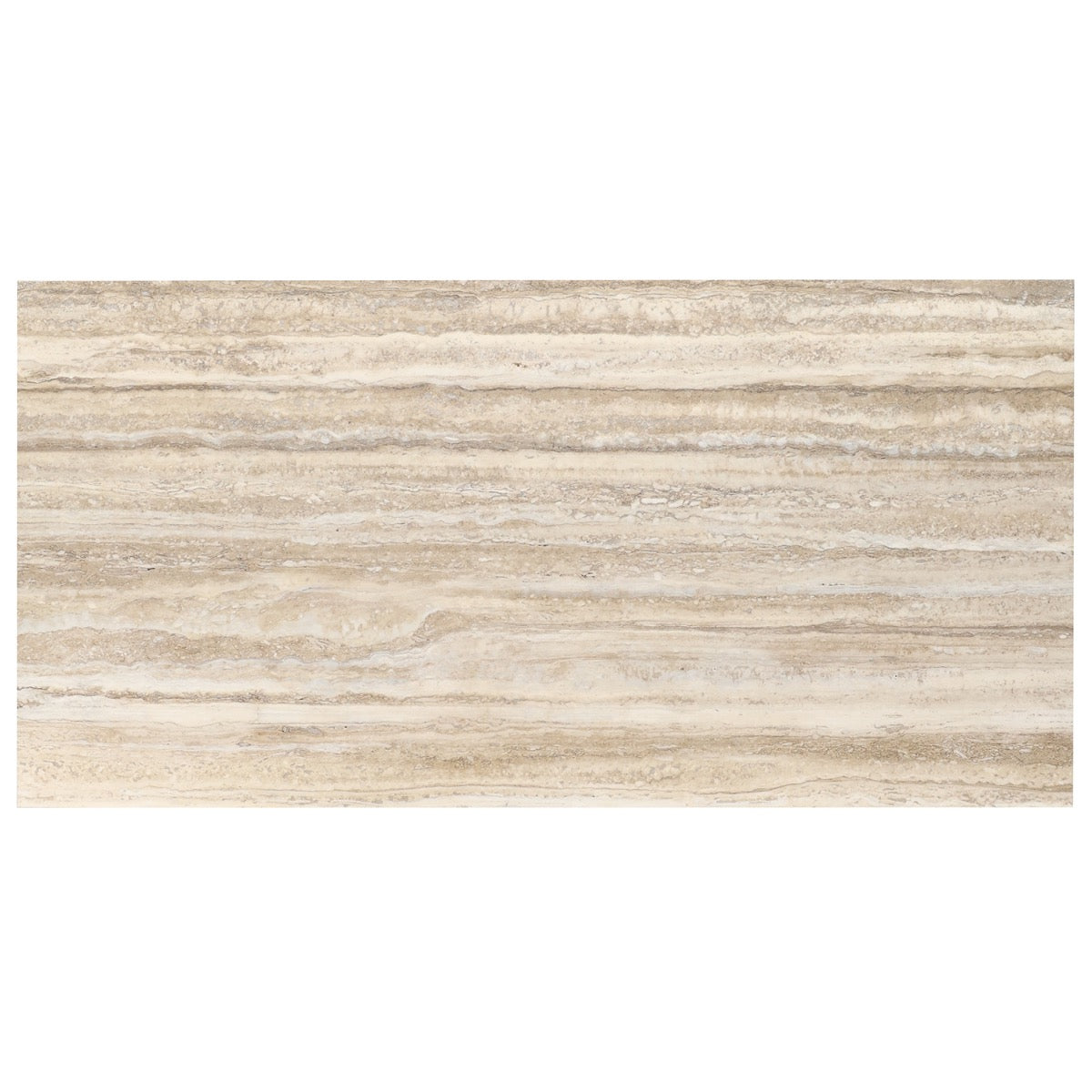 Romani Travertine Hazelnut Beige 24x48 Satin Porcelain Tile - Lux Tile