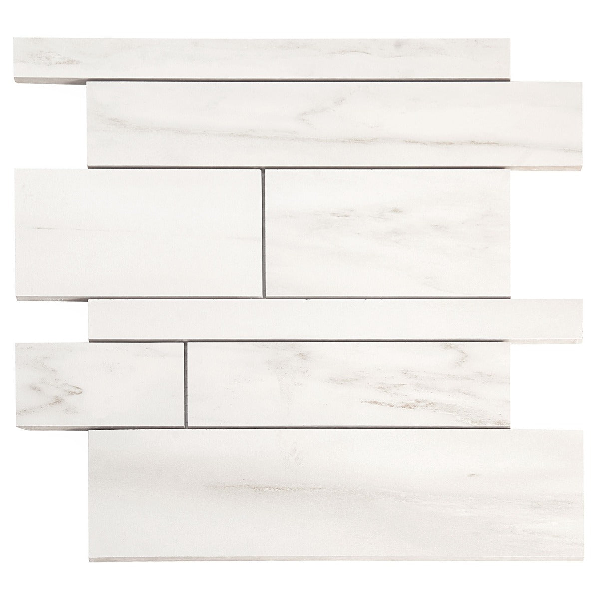 DreamStone Dolomite Snow Railroad Matte Porcelain Mosaic Tile