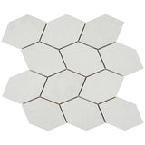 Bond Palladium Light Gray Foliage Hexagon Matte Porcelain Mosaic Tile