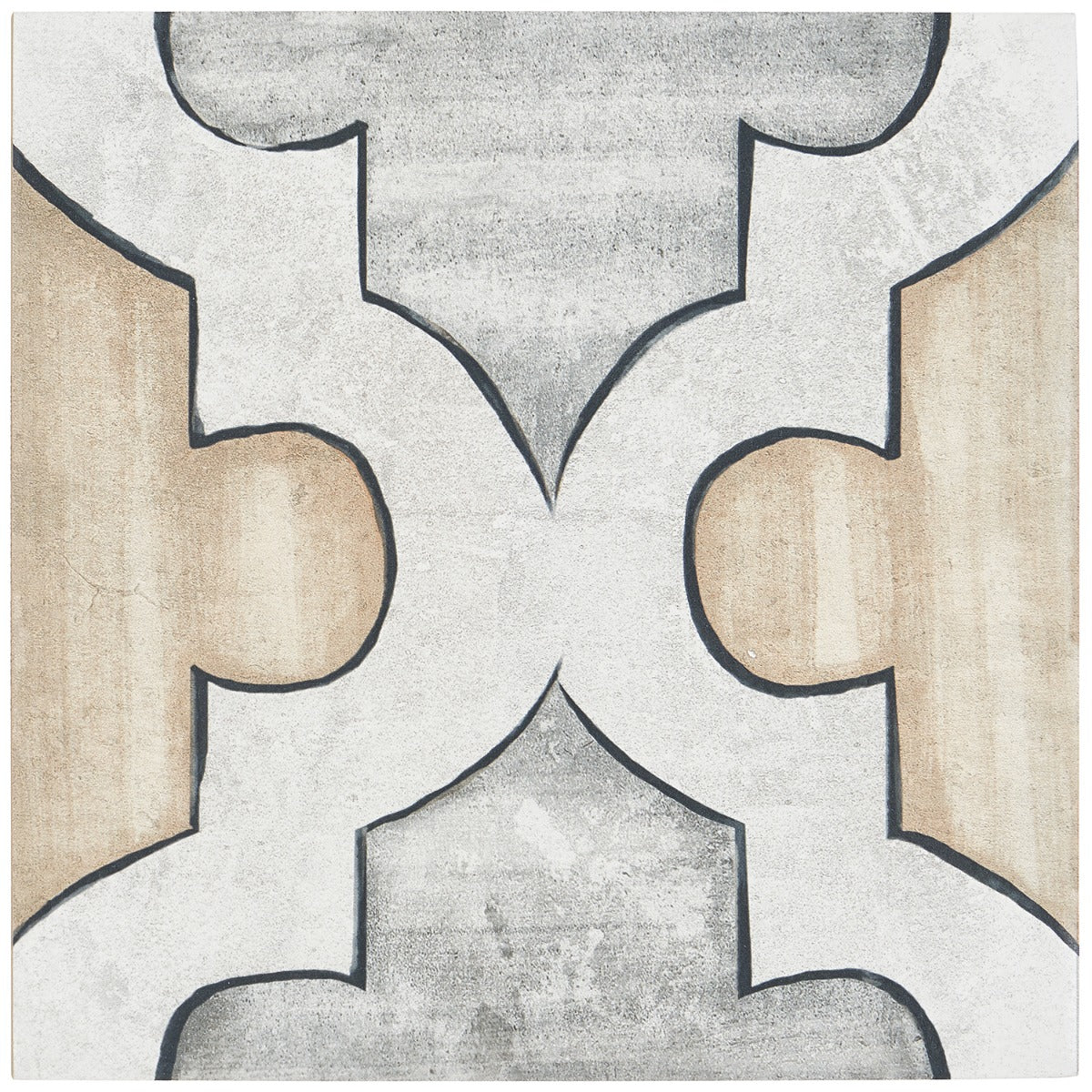 Alesso Deco Picos Beige 8x8 Matte Porcelain Tile - Lux Tile