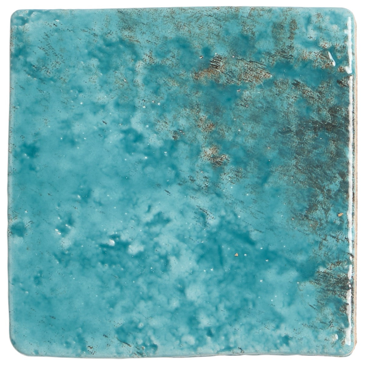Greta Lagoon Blue 5x5 Glossy Textured Porcelain Tile by Lux Tile