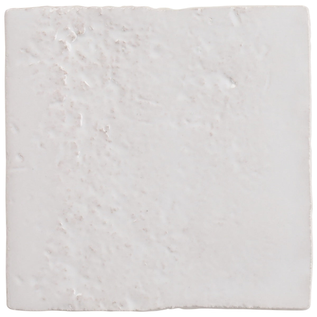 Navari White 5x5 Textured Glossy Ceramic Tile by Lux Tile