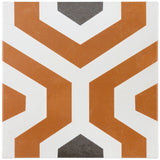 Bond Tile Soumaya Orange Encaustic 9x9 Glazed Porcelain Tile
