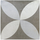 Bella Saatchi Gray 9x9 Matte Porcelain Tile - Encaustic Look