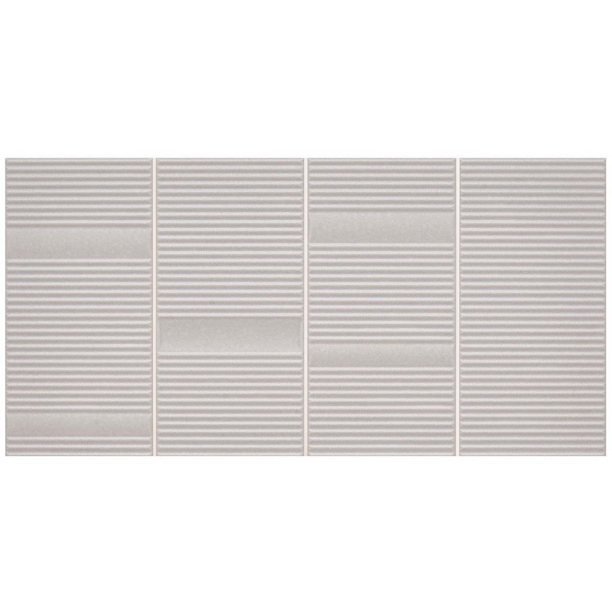 Division Silver 8x16 Fluted Matte Ceramic Wall Tile by Lux Tile