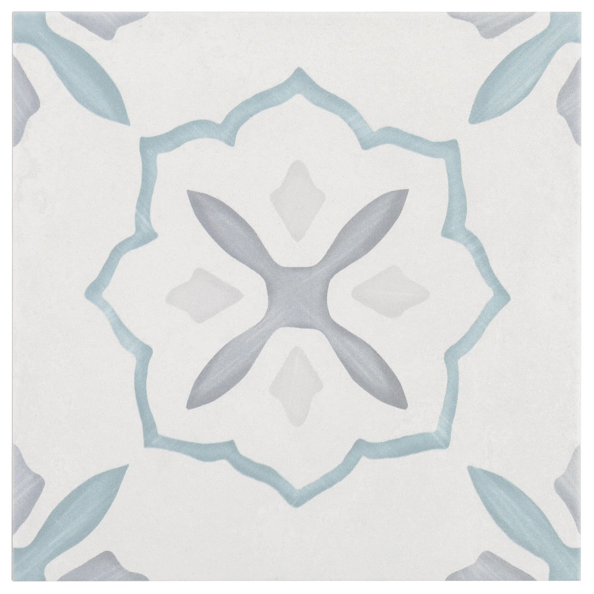Lapaz Stella Blue 9x9 Matte Porcelain Tile - Mediterranean Encaustic Look