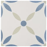 Lapaz White Flower 9x9 Matte Porcelain Tile - Mediterranean Design