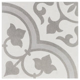 Cascais Silver Ornate 9x9 Matte Porcelain Tile - Lux Tile