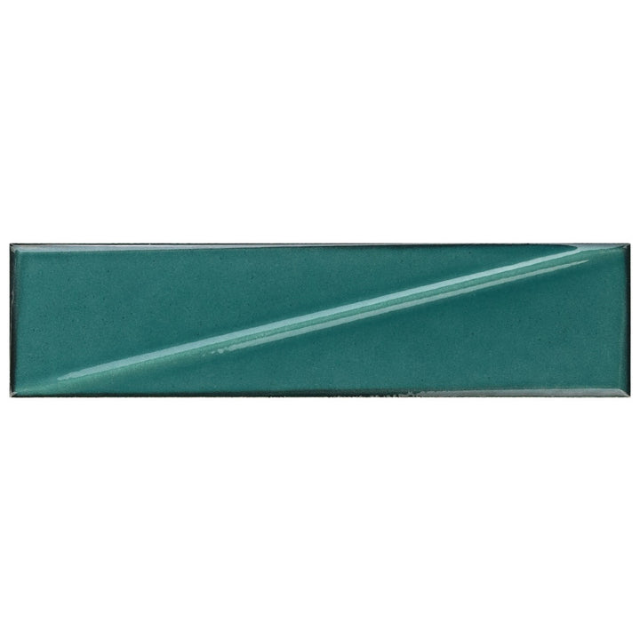 Axelle Emerald Green 3D Glossy Ceramic Subway Tile - 3x12