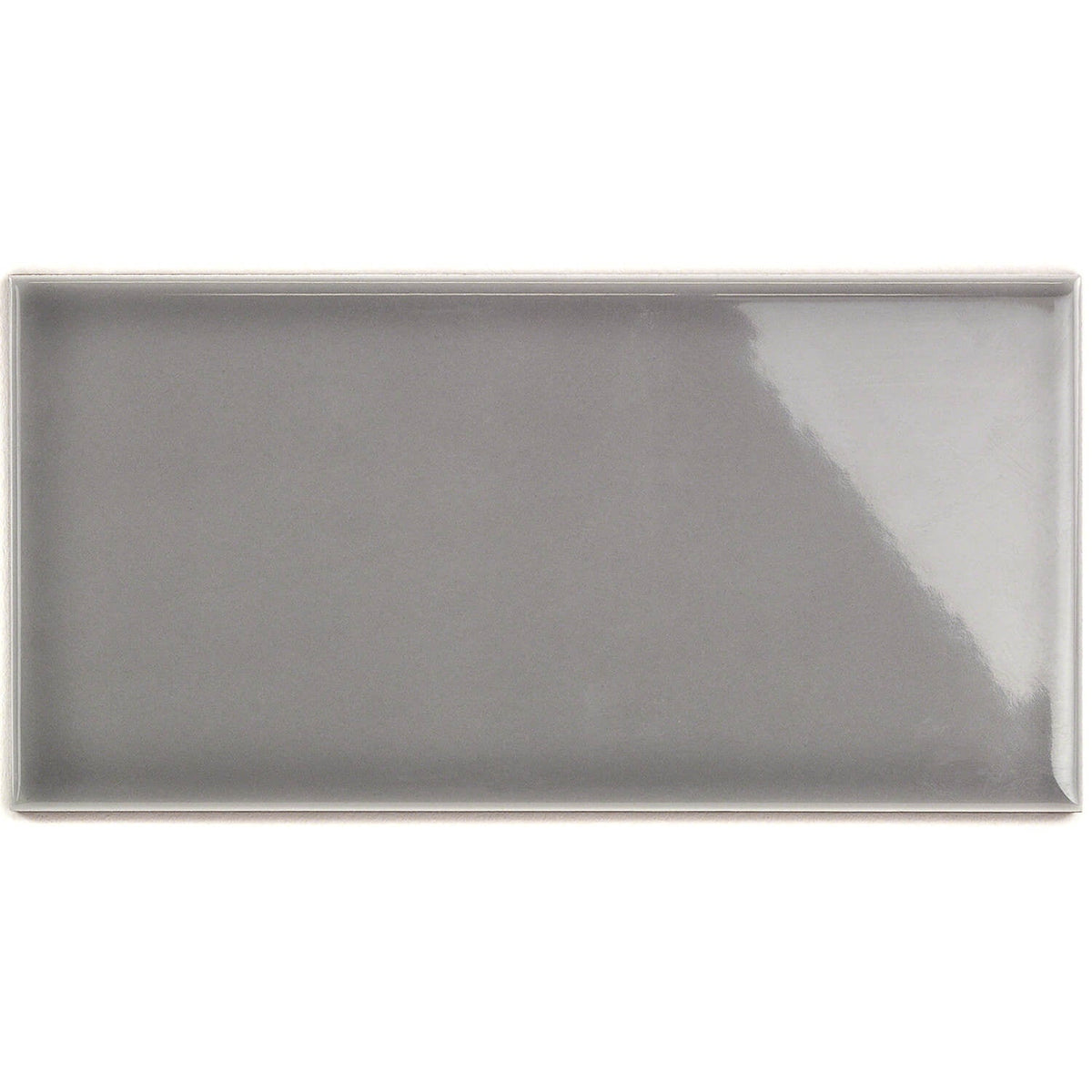 Vector Gris Gray Polished Ceramic Subway Tile - 4x8