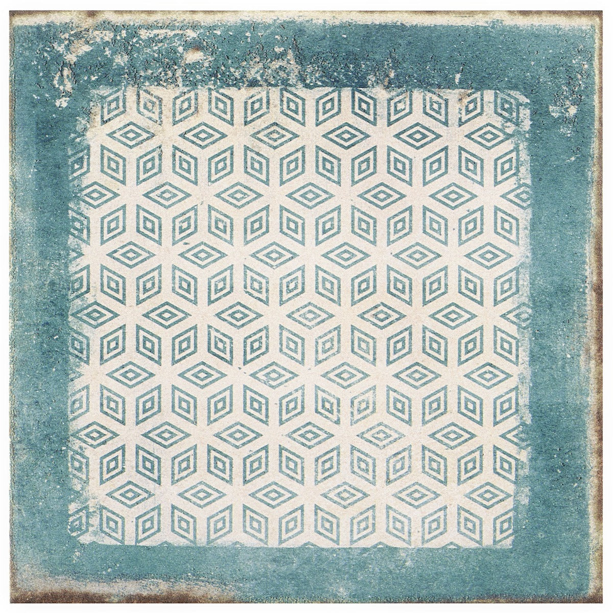 Los Lunas Deco Blue 8x8 Matte Porcelain Tile - Lux Tile