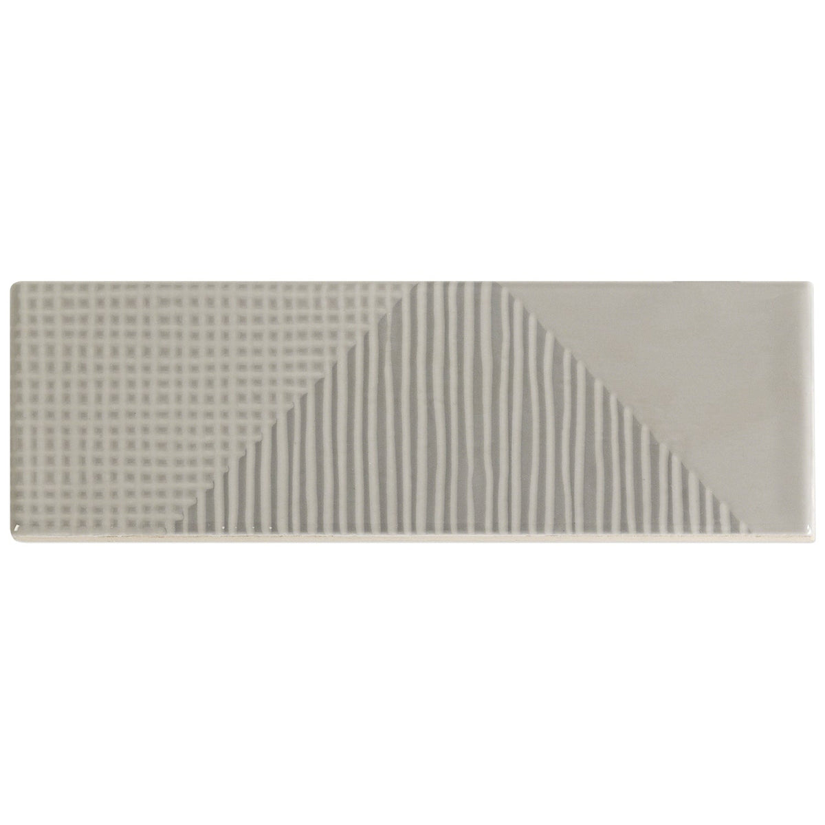Lux Tile Enigma Gray Pearl 2x8 Textured Polished Ceramic Subway Tile