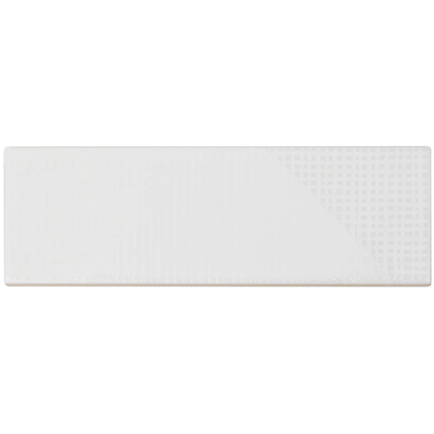 Enigma White 2x8 Textured Polished Ceramic Subway Tile - Lux Tile