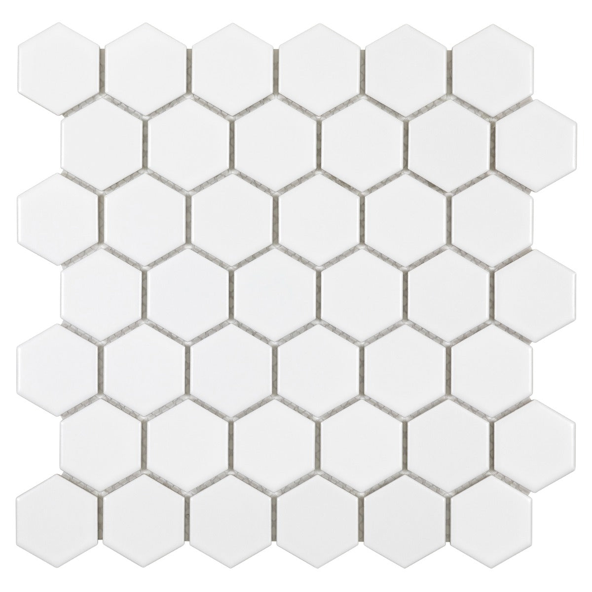 Serenity White 2" Hexagon Matte Porcelain Mosaic Tile by Lux Tile