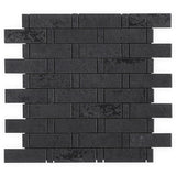 Lux Tile Portrait Black Weave Matte Porcelain Mosaic Tile