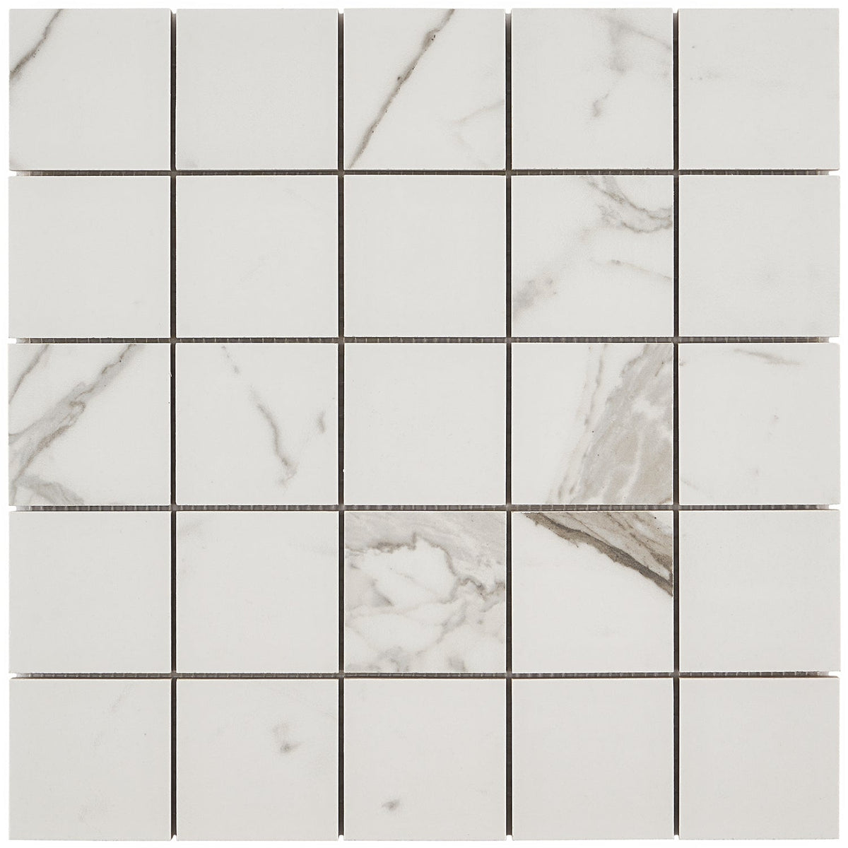 Versilia Statuario Matte Porcelain Mosaic Tile - 2x2