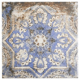 Lenox Flora Blue 8x8 Matte Porcelain Tile - Mediterranean Design