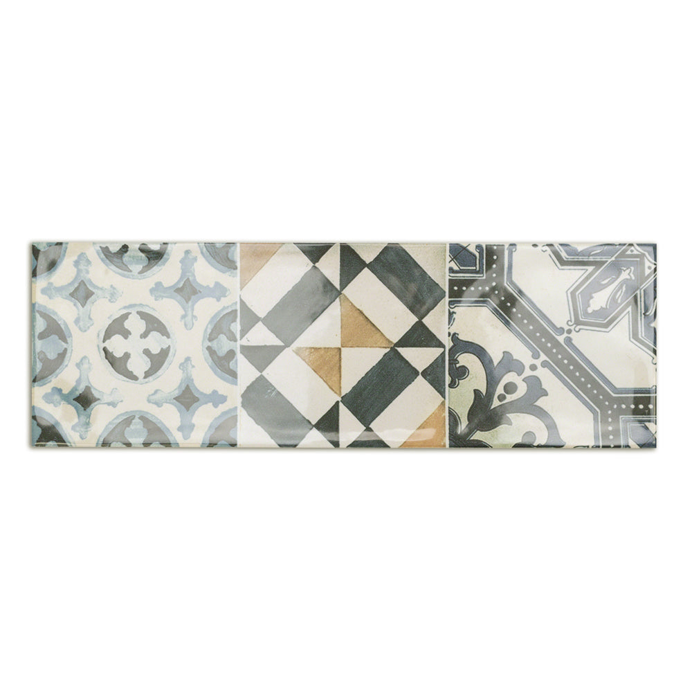 Santa Monica Warm Deco 4x12 Ceramic Wall Tile - Tilebar