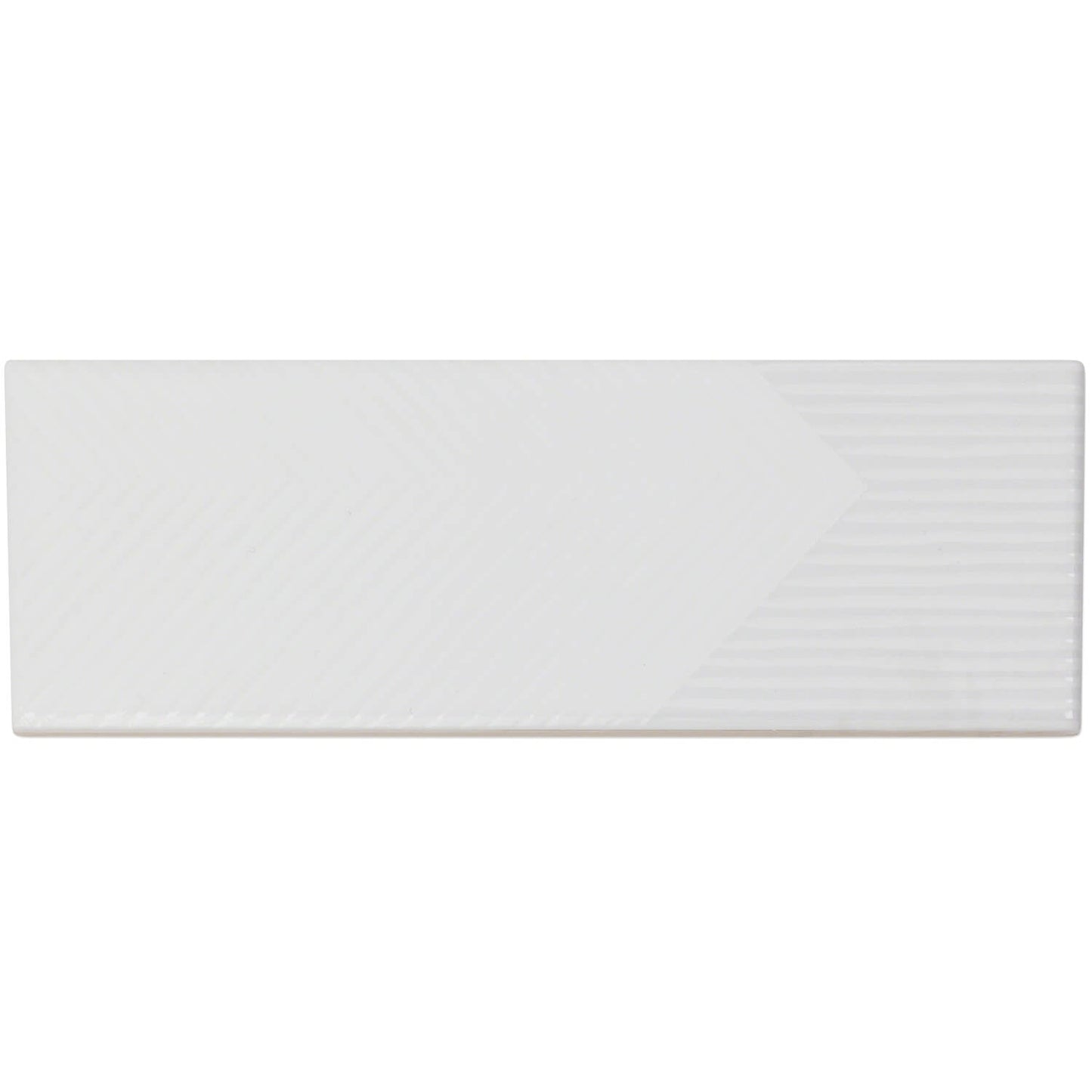 Enigma White 2x8 Textured Polished Ceramic Subway Tile - Lux Tile