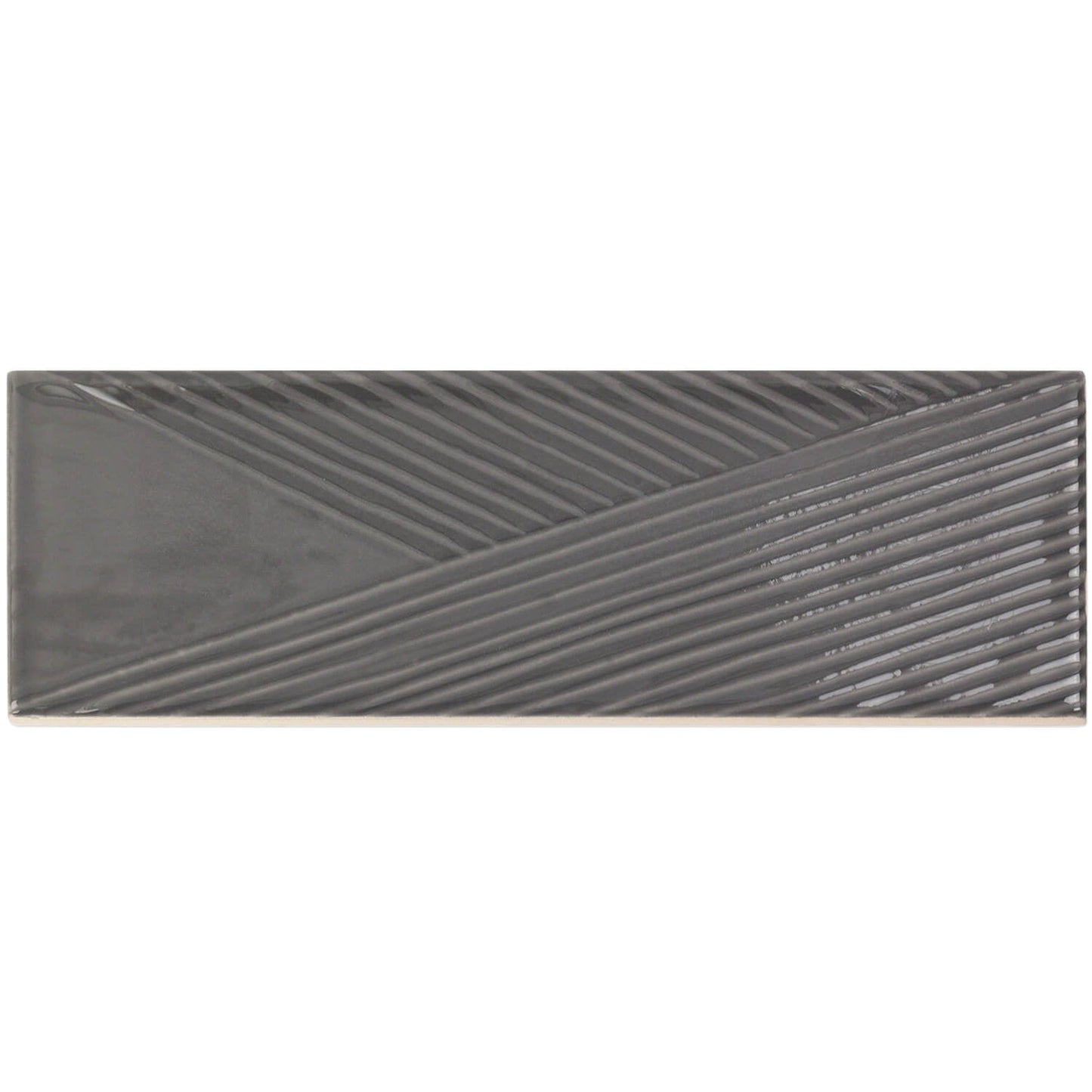 Tilebar Enigma Graphite Gray 2x8 Polished Textured Ceramic Wall Tile