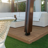 CREATIVE SURFACES 3 in. x 12 in. Composite Deck Tile Edge Trim in Sable (4-Pieces Per Box)