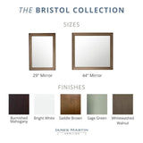 James Martin Vanities Bristol 44" x 40" Saddle Brown Bathroom Vanity Mirror