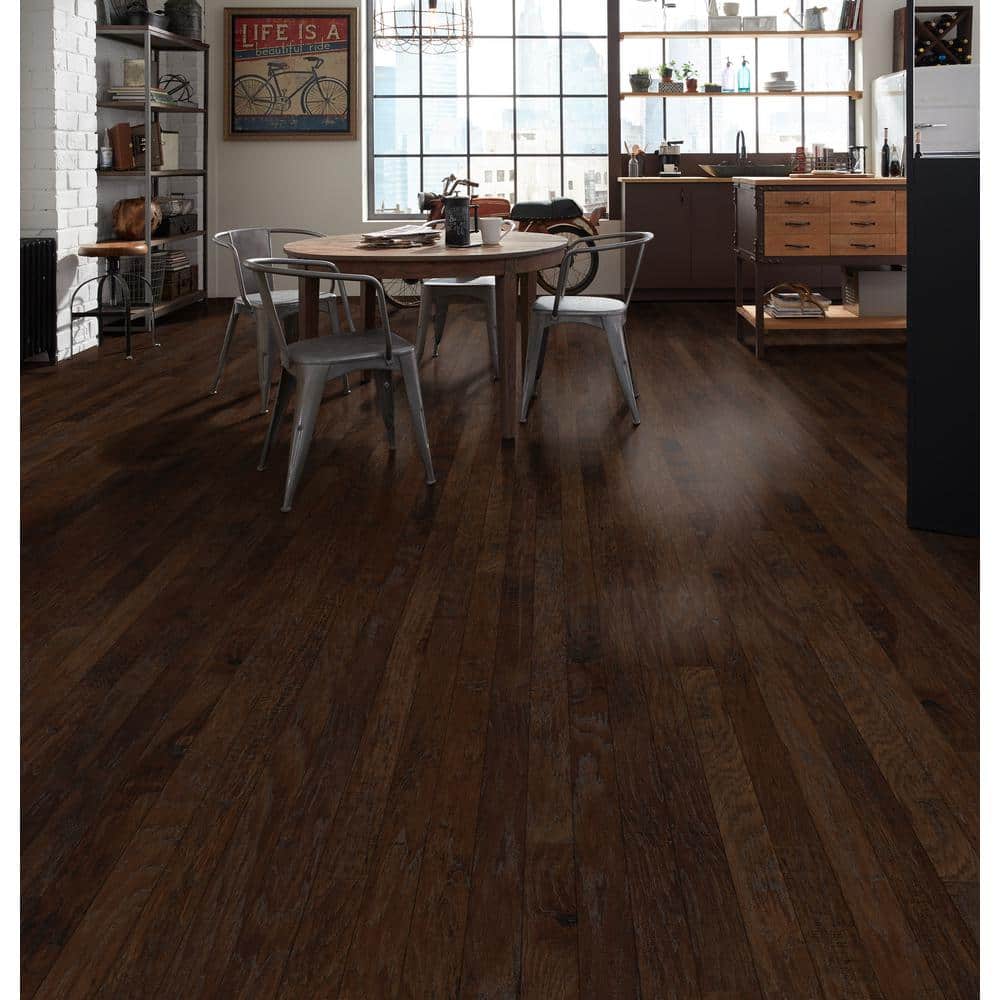 Shaw Western Saddle Hickory 3/8 In. T X 5 in. W Tongue and Groove Scraped Engineered Hardwood Flooring (23.66 sq.ft./case)