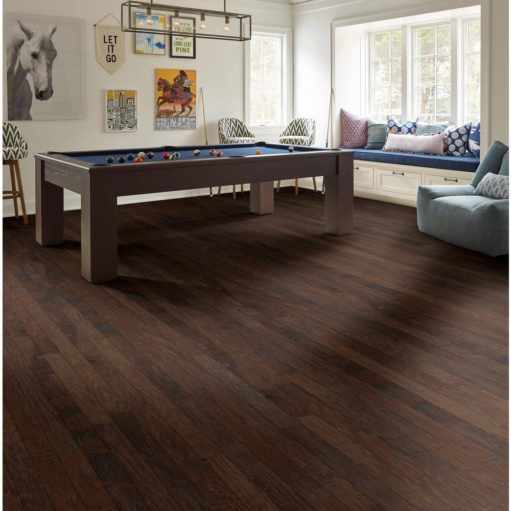 Shaw Western Saddle Hickory 3/8 In. T X 5 in. W Tongue and Groove Scraped Engineered Hardwood Flooring (23.66 sq.ft./case)