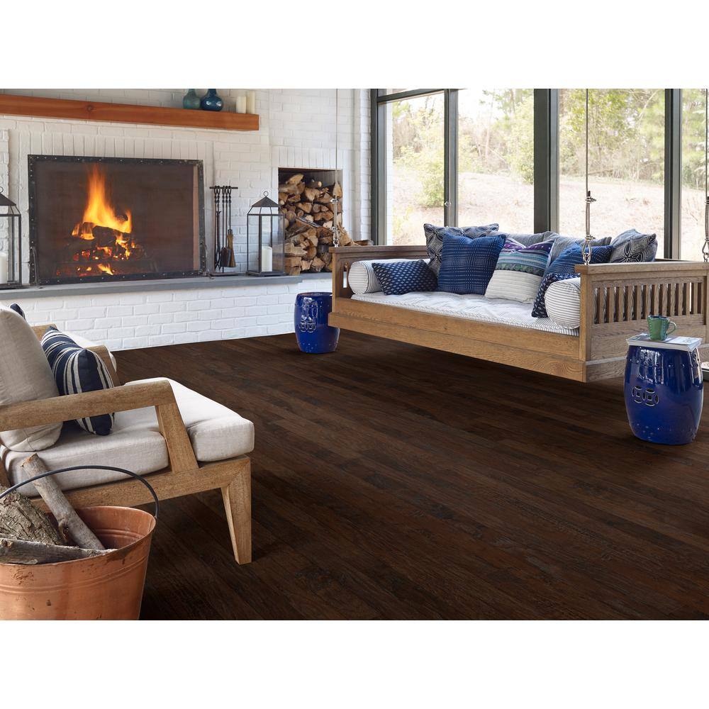 Shaw Western Saddle Hickory 3/8 In. T X 5 in. W Tongue and Groove Scraped Engineered Hardwood Flooring (23.66 sq.ft./case)