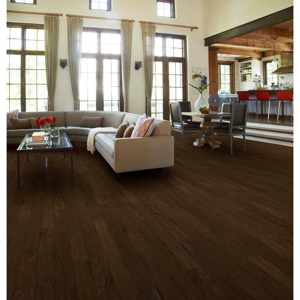 Shaw Western Saddle Hickory 3/8 In. T X 5 in. W Click-Lock Scraped Engineered Hardwood Flooring (29.49 sq.ft./case)