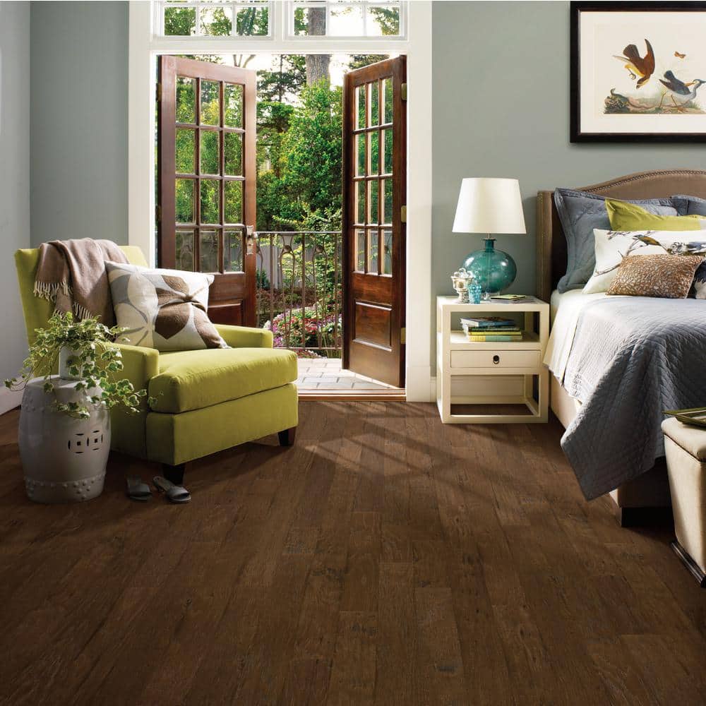 Shaw Western Saddle Hickory 3/8 In. T X 5 in. W Click-Lock Scraped Engineered Hardwood Flooring (29.49 sq.ft./case)