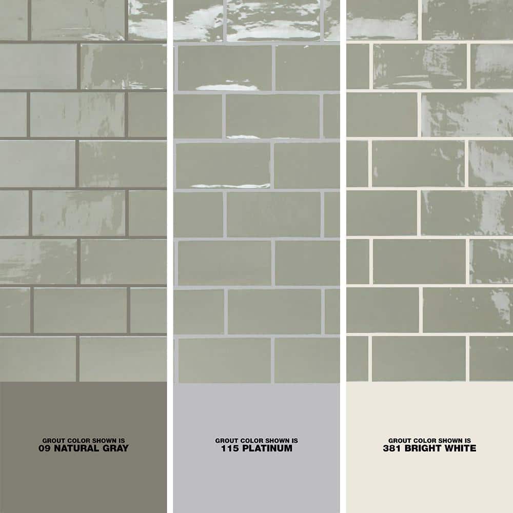 Merola Tile Chester Sage 3 in. x 6 in. Ceramic Wall Subway Tile (6.02 sq. ft. / Case)
