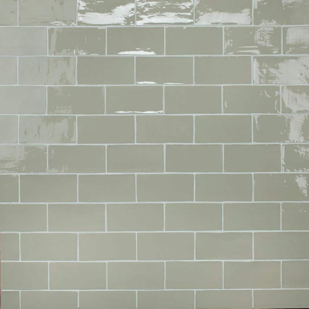Merola Tile Chester Sage 3 in. x 6 in. Ceramic Wall Subway Tile (6.02 sq. ft. / Case)