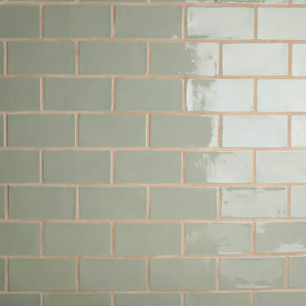Merola Tile Chester Sage 3 in. x 6 in. Ceramic Wall Subway Tile (6.02 sq. ft. / Case)