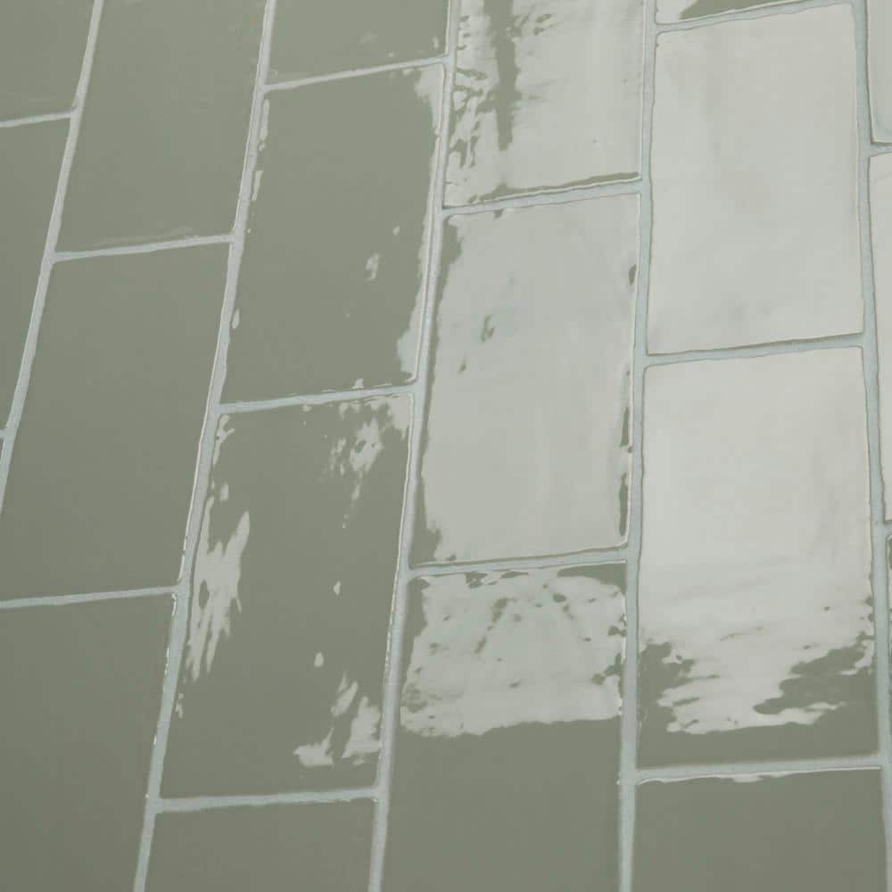 Merola Tile Chester Sage 3 in. x 6 in. Ceramic Wall Subway Tile (6.02 sq. ft. / Case)