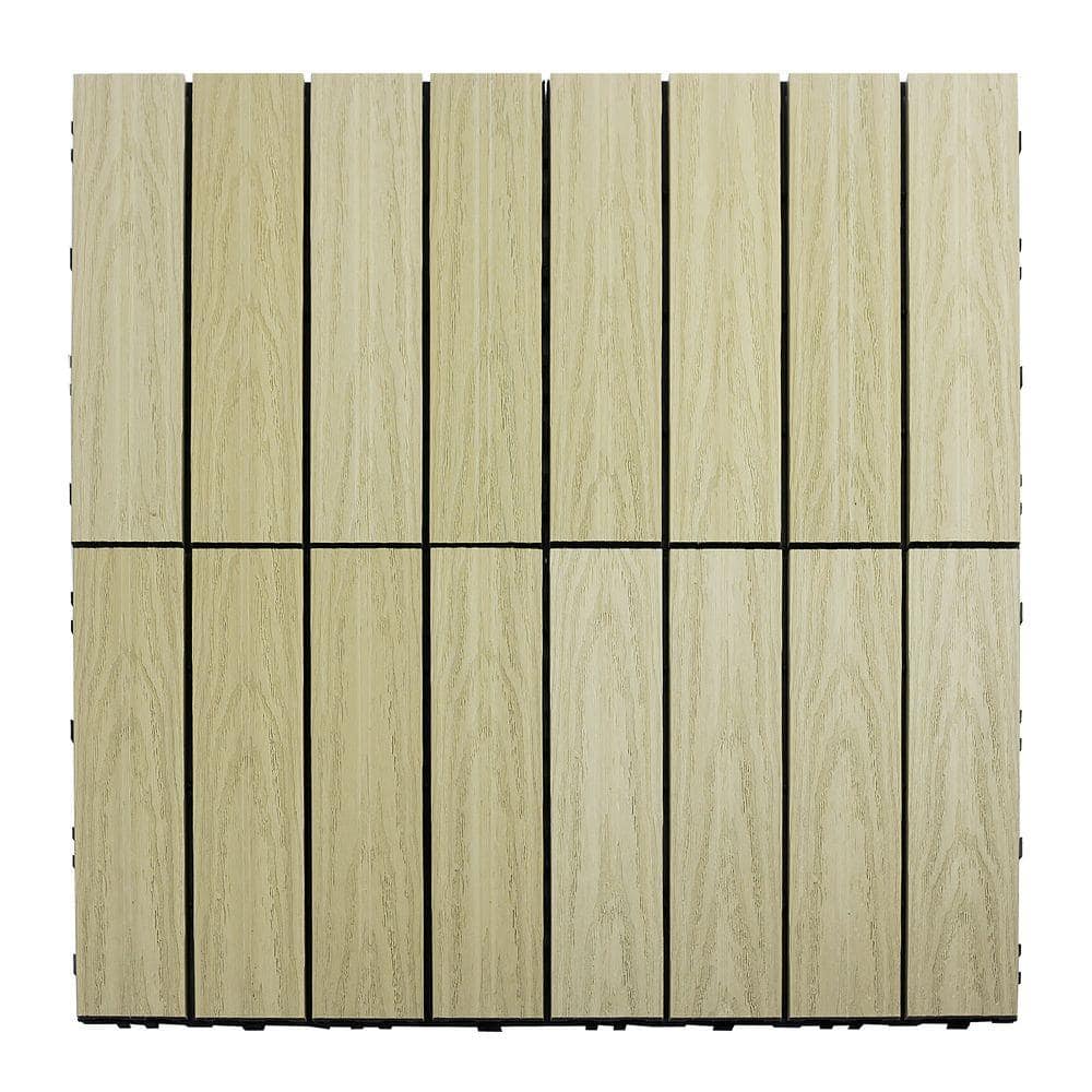NewTechWood UltraShield Naturale 1 ft. x 1 ft. Quick Deck Outdoor Composite Deck Tile Sample in Sahara Sand