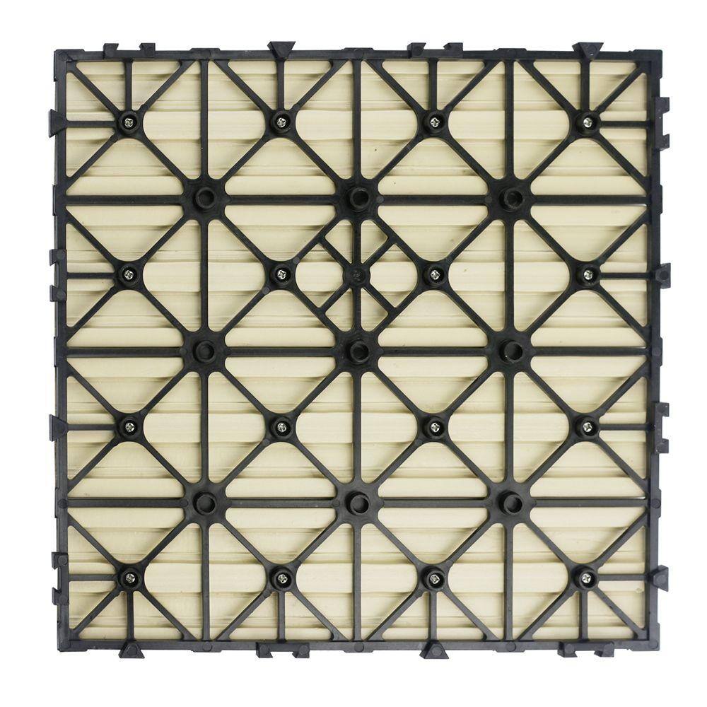 NewTechWood UltraShield Naturale 1 ft. x 1 ft. Quick Deck Outdoor Composite Deck Tile Sample in Sahara Sand