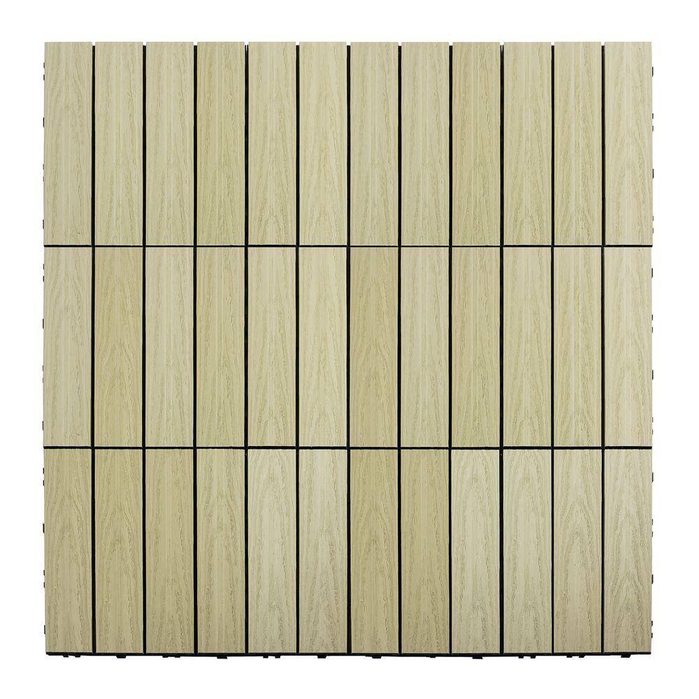 NewTechWood UltraShield Naturale 1 ft. x 1 ft. Quick Deck Outdoor Composite Deck Tile Sample in Sahara Sand