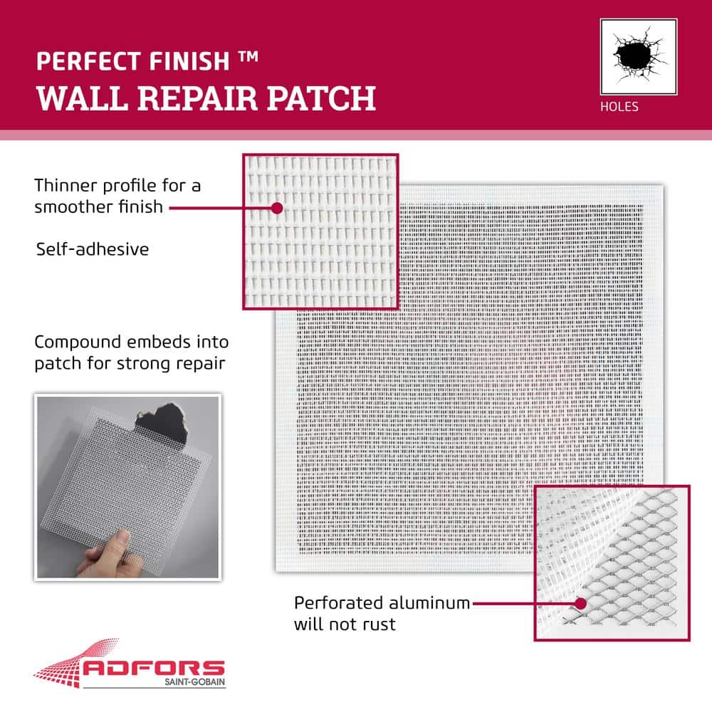 Saint-Gobain ADFORS FibaTape Perfect Finish 8 in. x 8 in. Self-Adhesive Wall Repair Patch