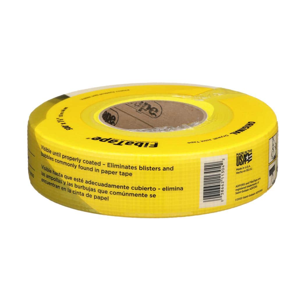 Saint-Gobain ADFORS FibaTape Standard Yellow 1-7/8 in. x 500 ft. Self-Adhesive Mesh Drywall Joint Tape