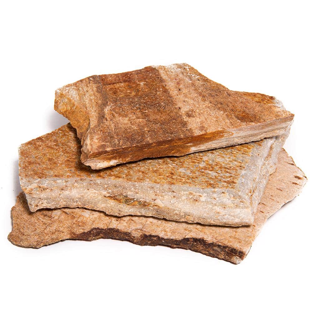 Southwest Boulder & Stone 12 in. x 12 in. x 2 in. 30 sq. ft. Salmon Red Natural Flagstone for Landscape Gardens and Pathways