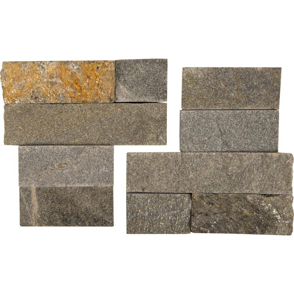 MSI Salvador Grey Ledger Corner 6 in. x 6 in. Natural Quartzite Wall Tile (9 sq. ft. / Case)