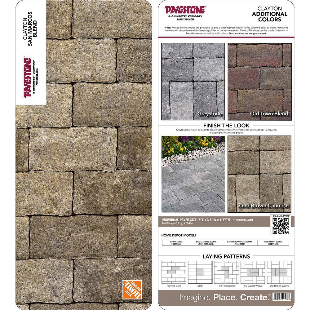 Pavestone Paper Sample Only of Clayton 3.5 in. W x 7 in. L x 1.77 in. H San Marcos Blend Concrete Paver (1-Piece)