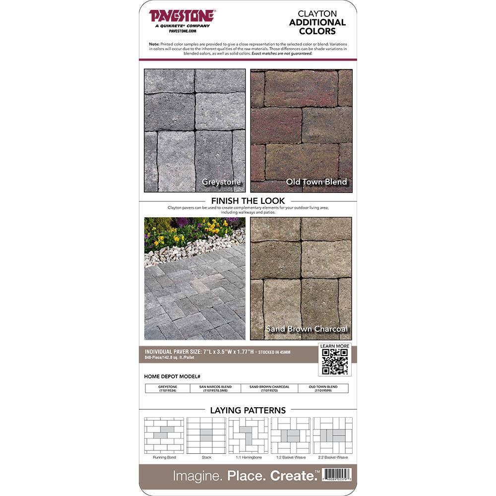 Pavestone Paper Sample Only of Clayton 3.5 in. W x 7 in. L x 1.77 in. H San Marcos Blend Concrete Paver (1-Piece)